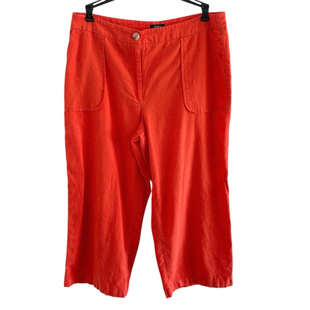 Jones New York orange high waist wide leg cropped pant